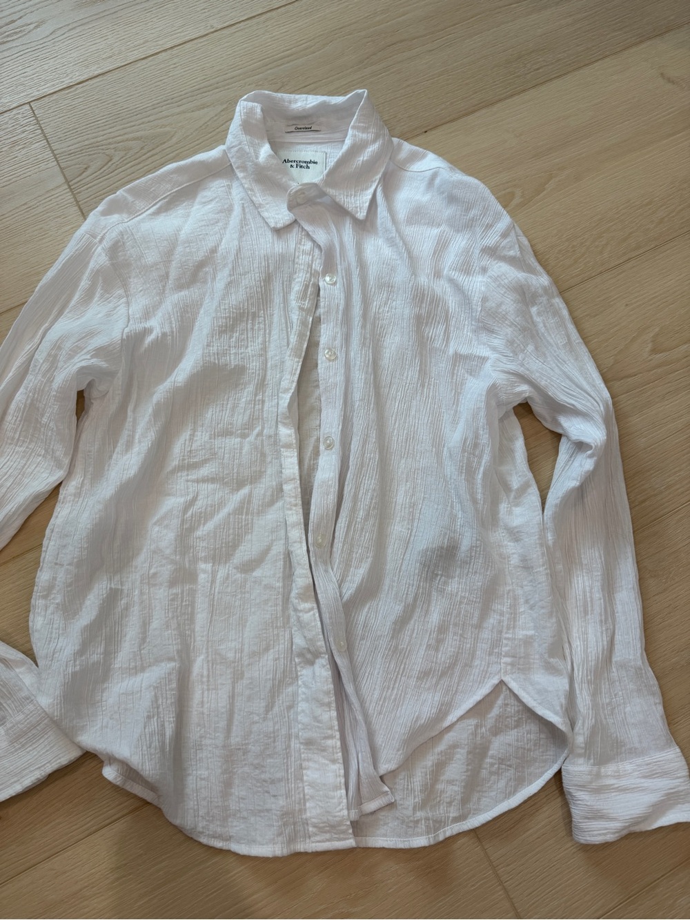 Abercrombie and fitch oversized white button down shirt small